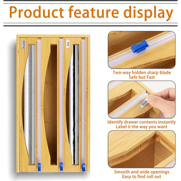 Plastic Wrap Dispenser with Cutter - Image 3